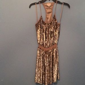 Parker gold sequined dress